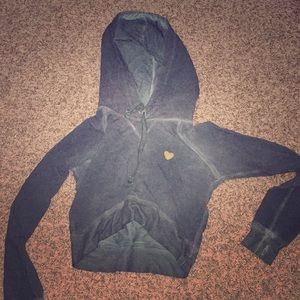 Spiritual gangster crop top green hoodie